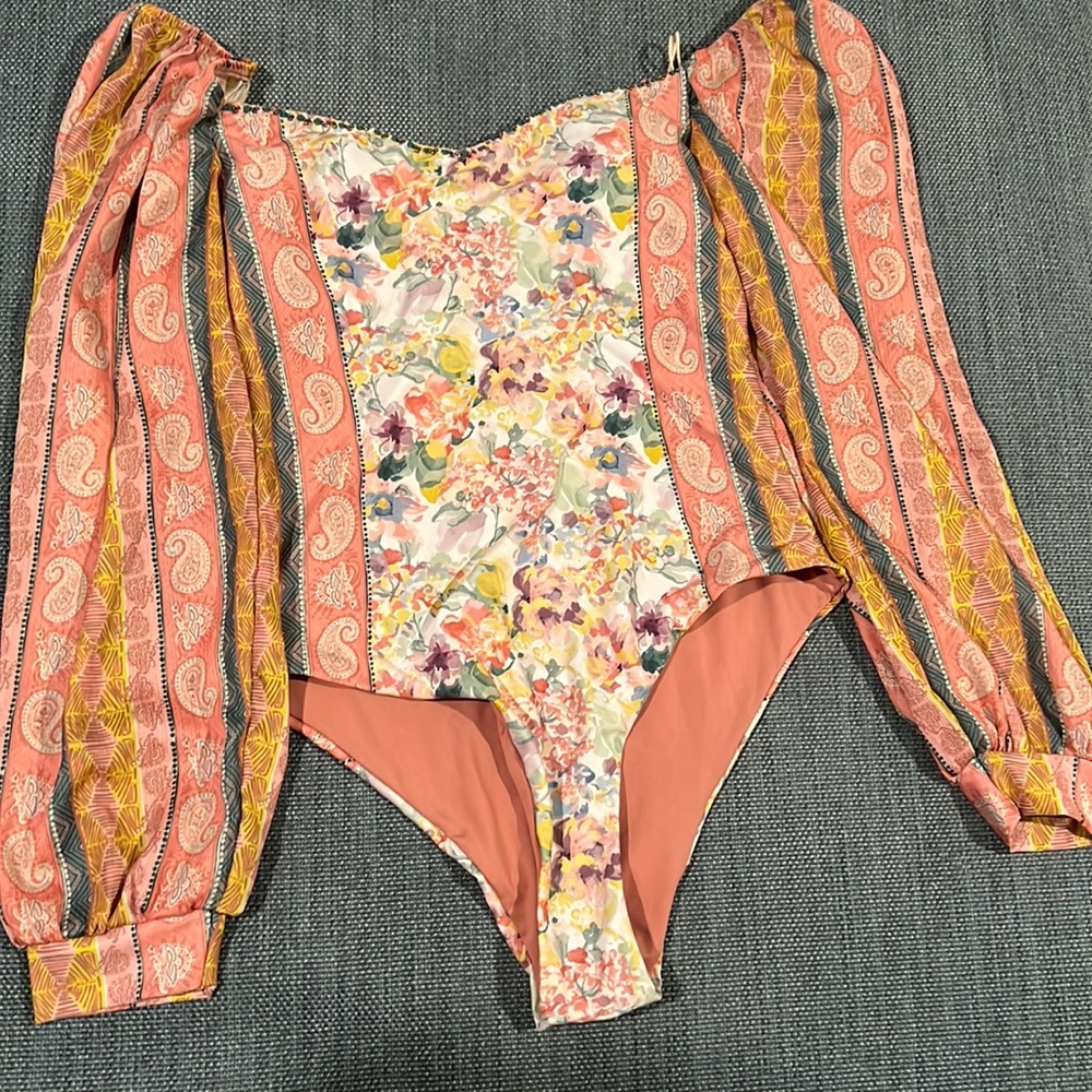 Floral and Paisley One Piece Swimsuit